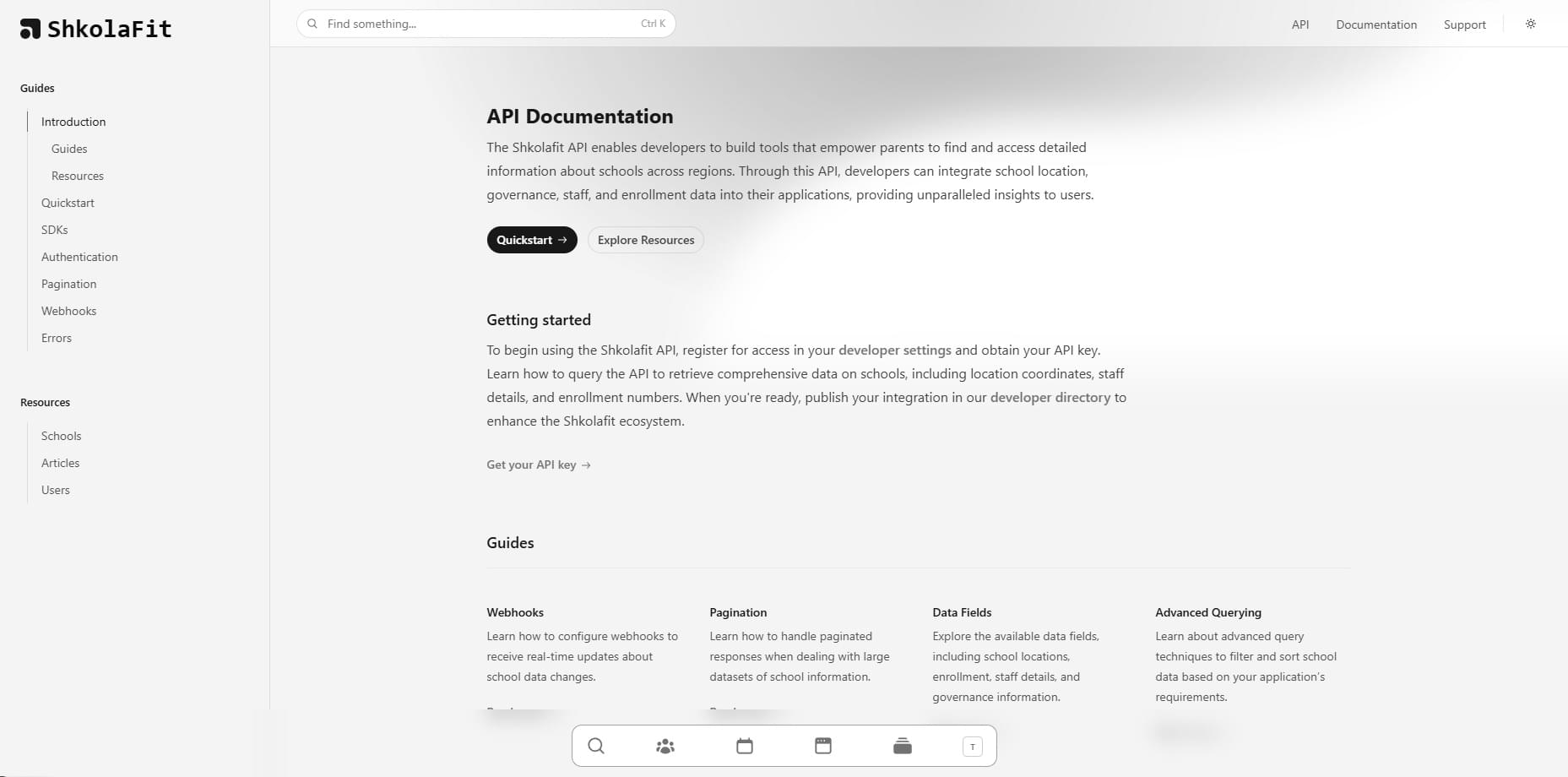 ShkolaFit Documentation Screenshot
